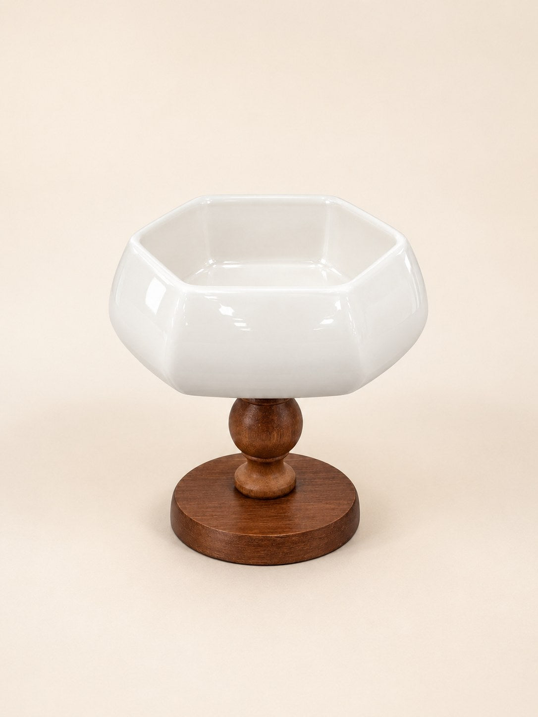 ERGA Akasya Ahşap Ayaklı Porselen Sunum Standı Altıgen
