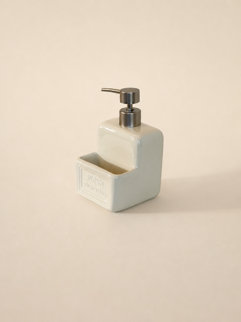 LANA Seramik Sıvı Sabunluk Wash Everyday Yazılı Krem - 3