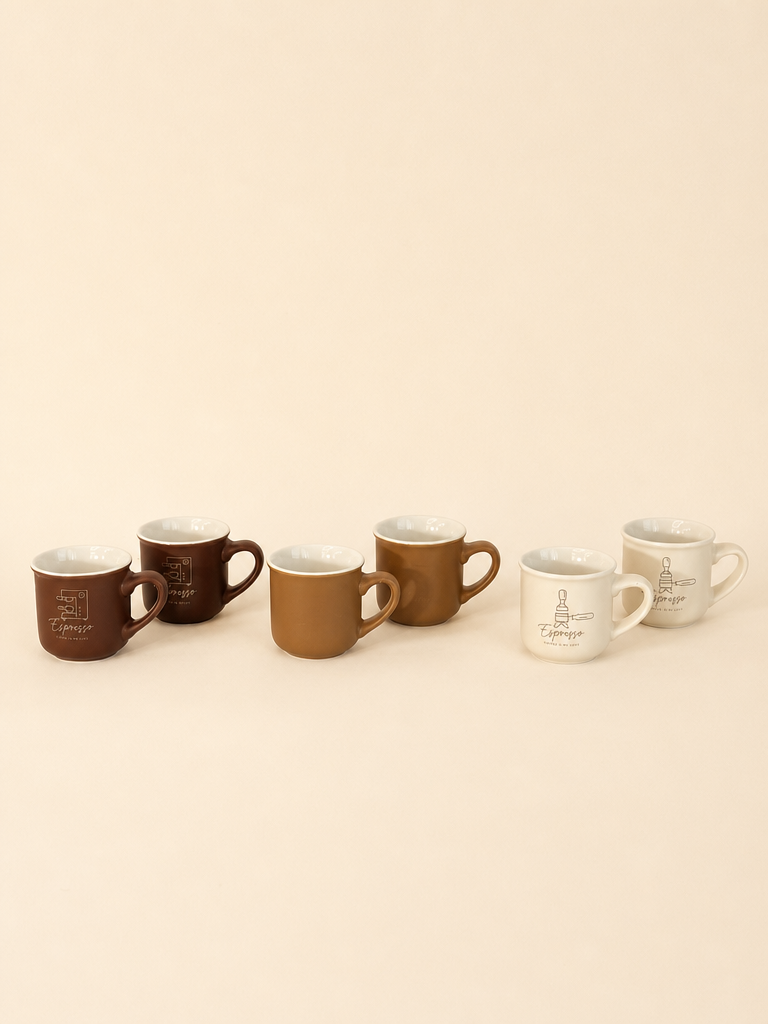 CIRA 6'lı Porselen Espresso Fincan Seti 100 ml - 1