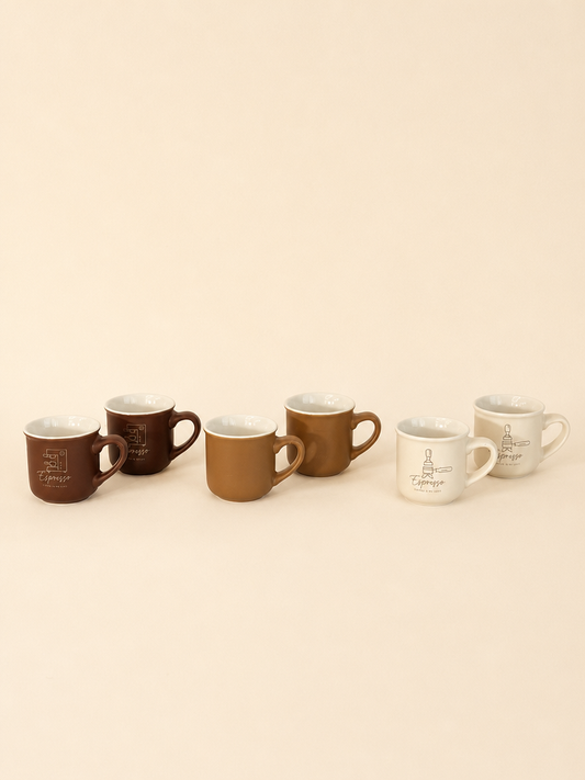 CIRA 6'lı Porselen Espresso Fincan Seti 100 ml - 1