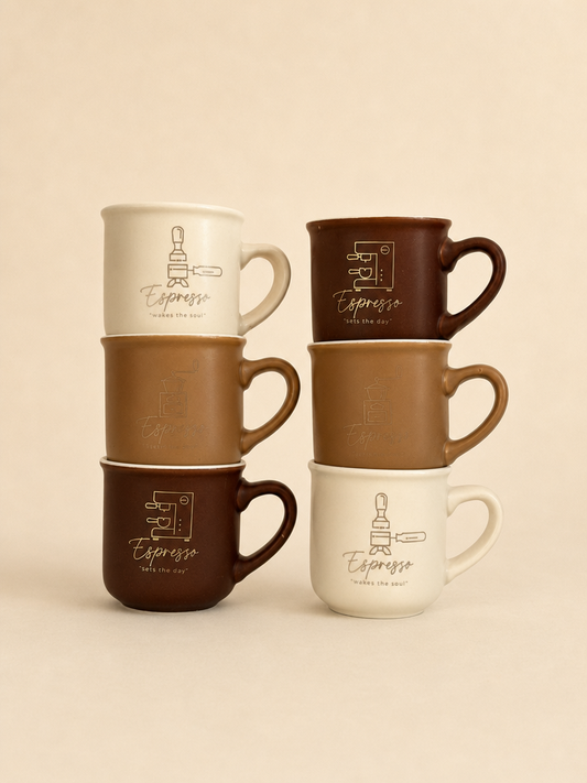 CIRA 6'lı Porselen Espresso Fincan Seti 100 ml - 2