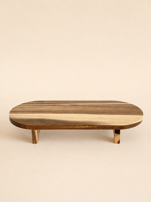 DALIA Akasya Ağacı Ayaklı Oval Sunum Tahtası 40 cm - 1