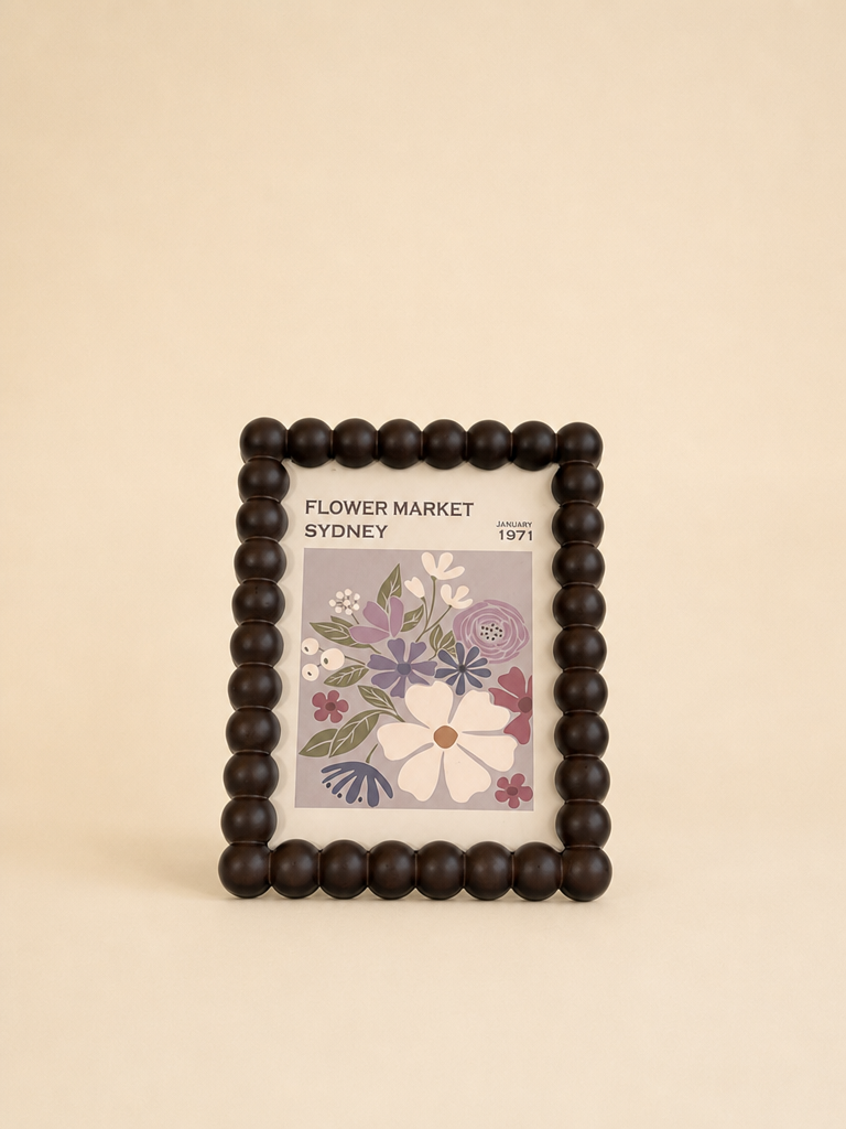 FLORA Ahşap Boncuk Detaylı Çerçeve Flower Market Sydney 13x18 cm - 1
