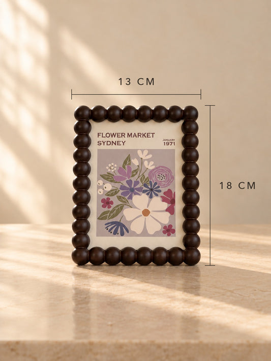 FLORA Ahşap Boncuk Detaylı Çerçeve Flower Market Sydney 13x18 cm