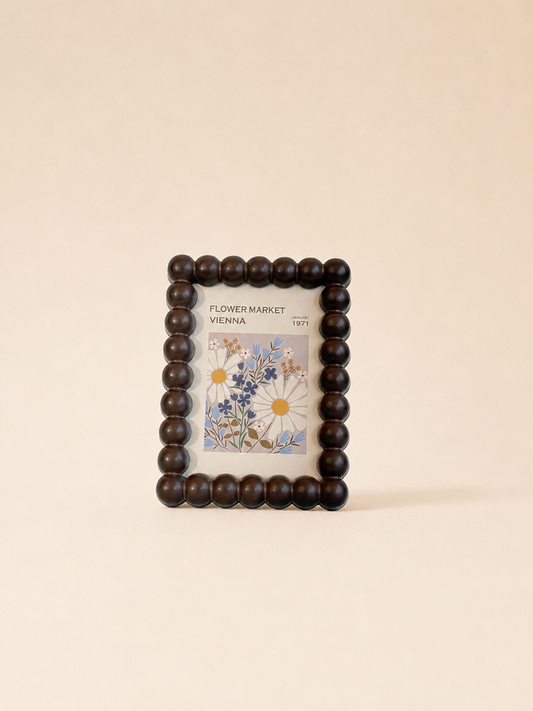 FLORA Ahşap Boncuk Detaylı Çerçeve Flower Market Vienna 10x15 cm - 1