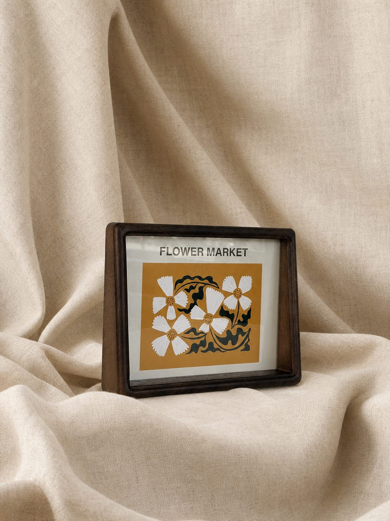 FLORA Ahşap Çerçeveli Flower Market Tablo Sarı Papatya - v2