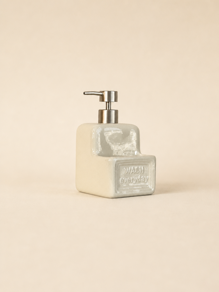 LANA Seramik Sıvı Sabunluk Wash Everyday Yazılı Krem - 2