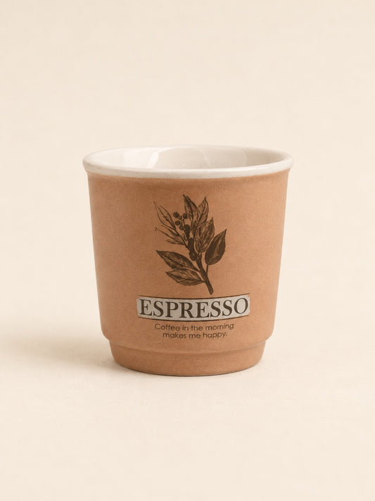 LIVIA 4'lü Espresso Fincan Seti Botanik Desenli Premium