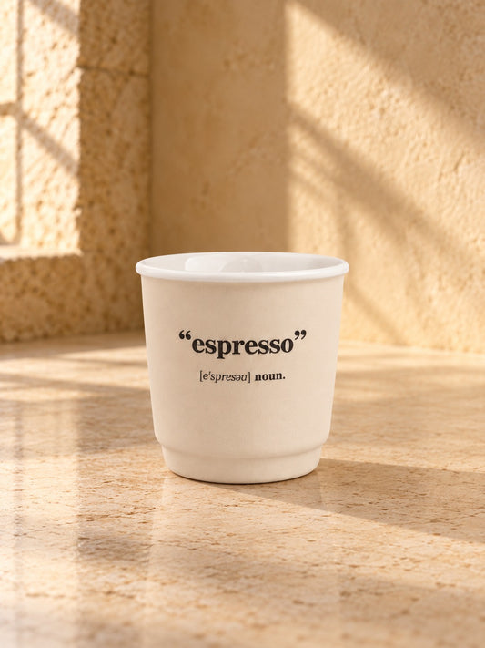 LIVIA 4'lü Espresso Fincan Seti Renkli Espresso Yazılı