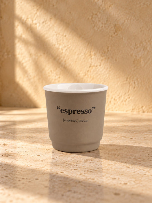 LIVIA 4'lü Espresso Fincan Seti Renkli Espresso Yazılı