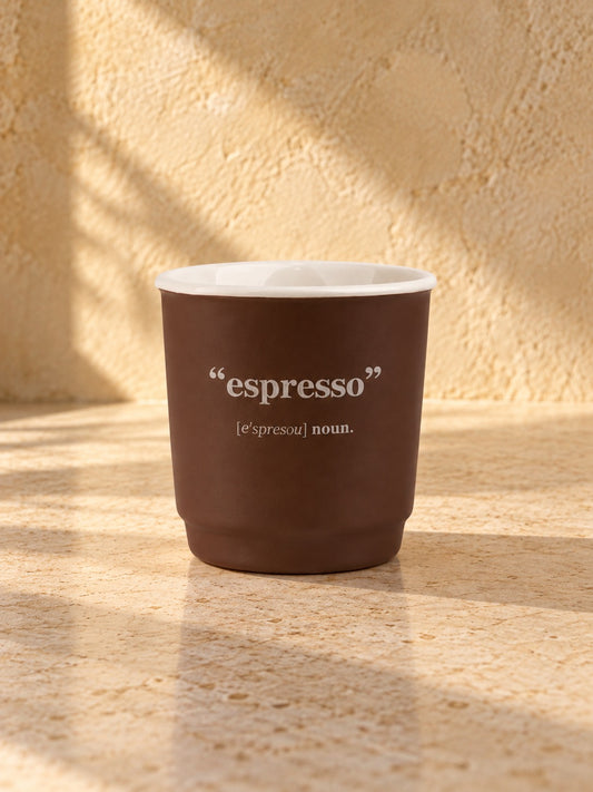 LIVIA 4'lü Espresso Fincan Seti Renkli Espresso Yazılı