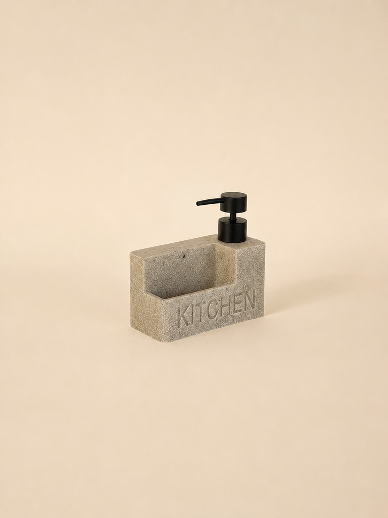 MARA Taş Efektli Sıvı Sabunluk Süngerlikli Kitchen Yazılı - 2