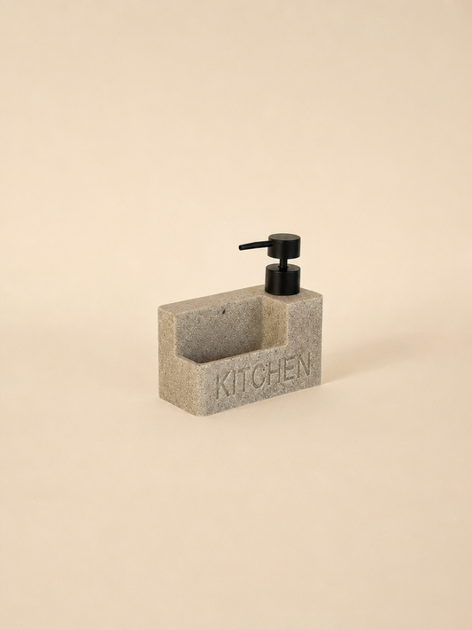 MARA Taş Efektli Sıvı Sabunluk Süngerlikli Kitchen Yazılı - 2