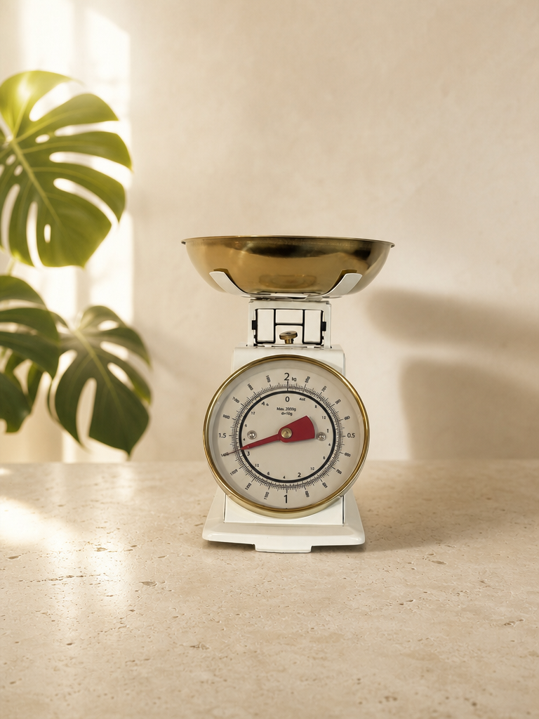 MIRA Vintage Mutfak Terazisi Krem 2 KG Altın Kaseli - yp2