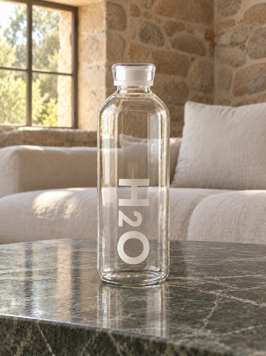 MILA H2O Borosilikat Cam Matara 1 Litre Beyaz