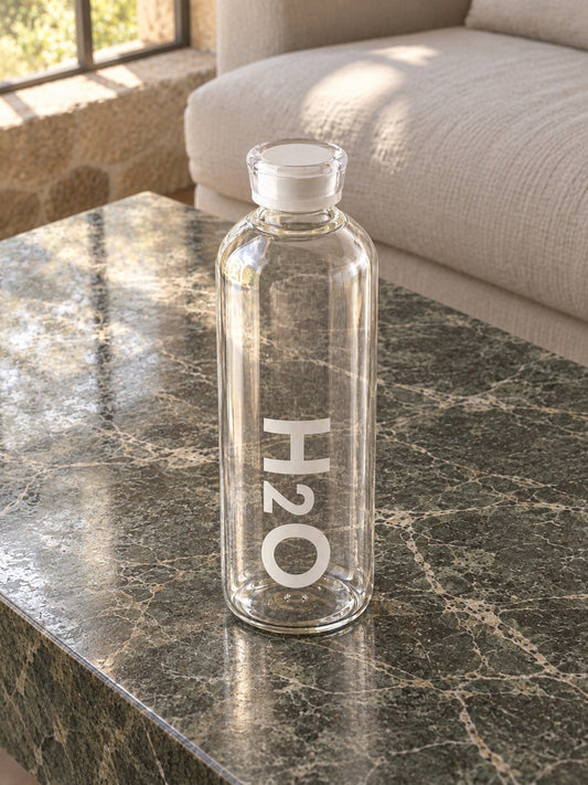 MILA H2O Borosilikat Cam Matara 1 Litre Beyaz