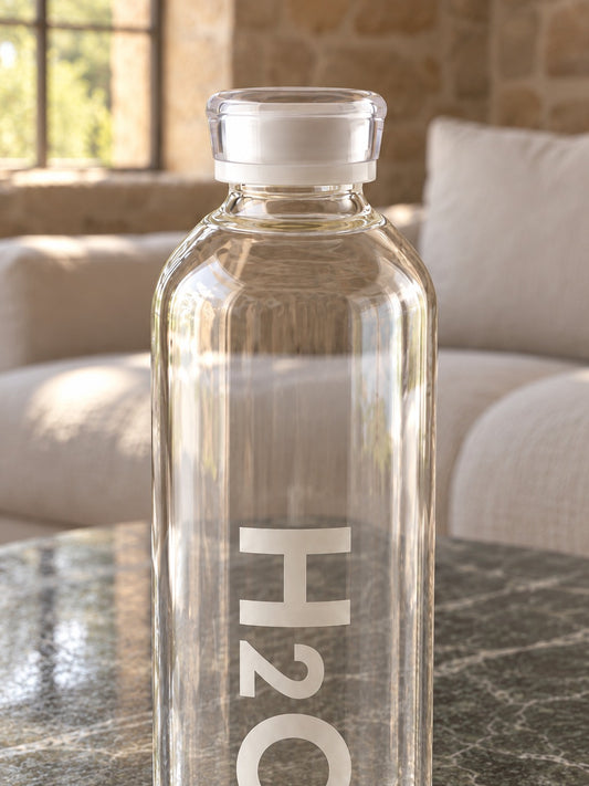 MILA H2O Borosilikat Cam Matara 1 Litre Beyaz