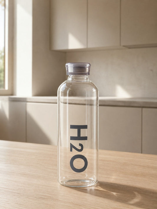 MILA H2O Borosilikat Cam Matara 1 Litre Gri