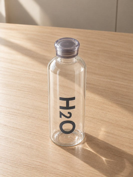 MILA H2O Borosilikat Cam Matara 1 Litre Gri