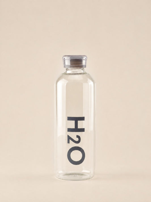 MILA H2O Borosilikat Cam Matara 1 Litre Gri