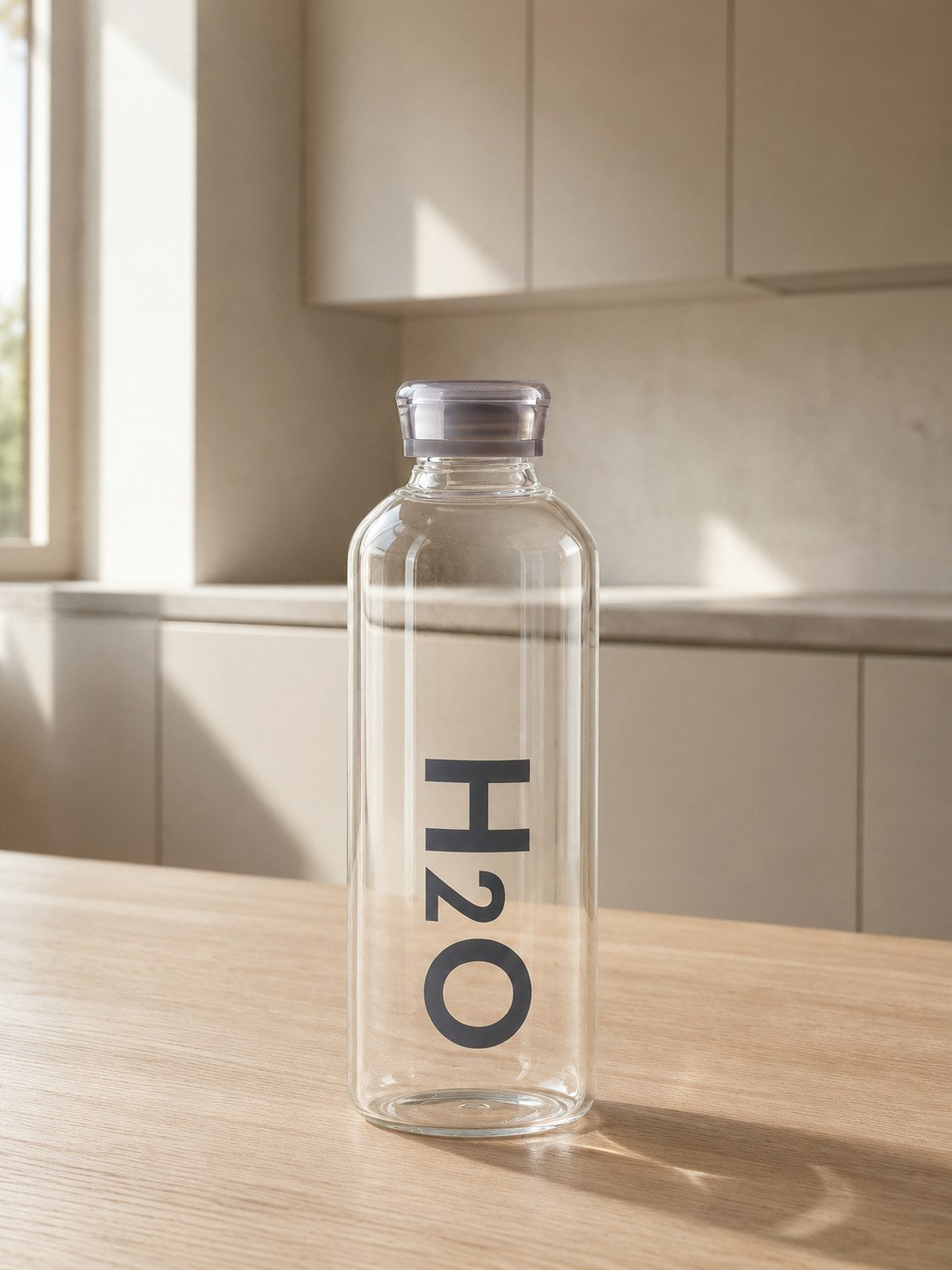 MILA H2O Borosilikat Cam Matara 1 Litre Gri