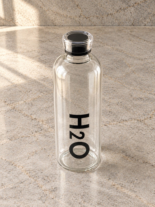 MILA H2O Borosilikat Cam Matara 1 Litre Siyah