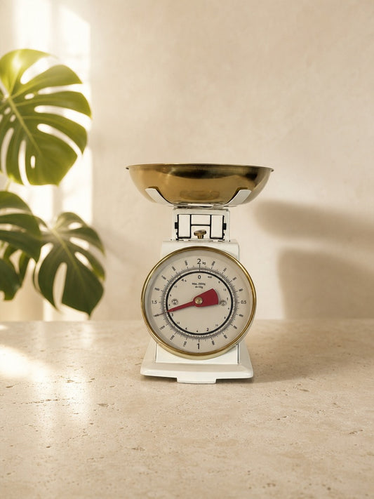 MIRA Vintage Mutfak Terazisi Krem 2 KG Altın Kaseli