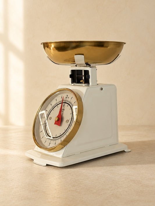 MIRA Vintage Mutfak Terazisi Krem 2 KG Altın Kaseli