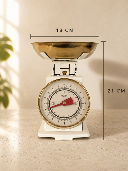 MIRA Vintage Mutfak Terazisi Krem 2 KG Altın Kaseli