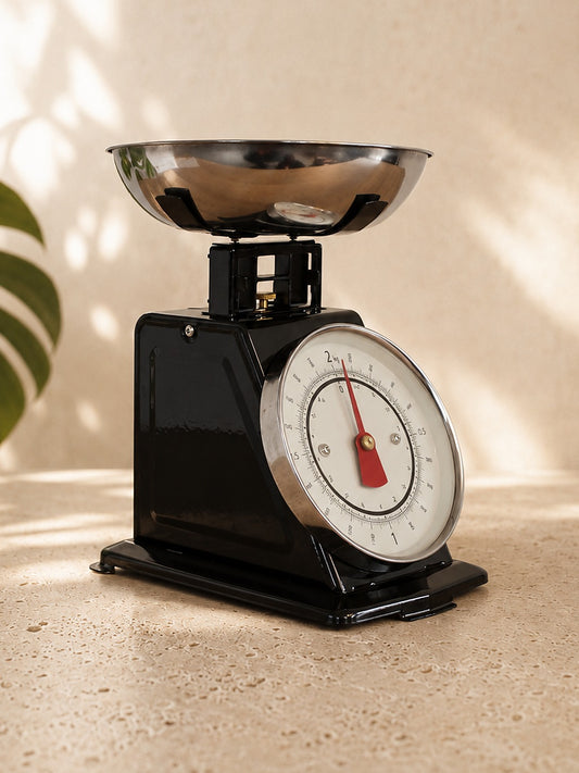 MIRA Vintage Mutfak Terazisi Siyah 2 KG Gümüş Kaseli