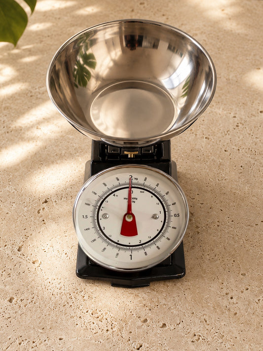 MIRA Vintage Mutfak Terazisi Siyah 2 KG Gümüş Kaseli
