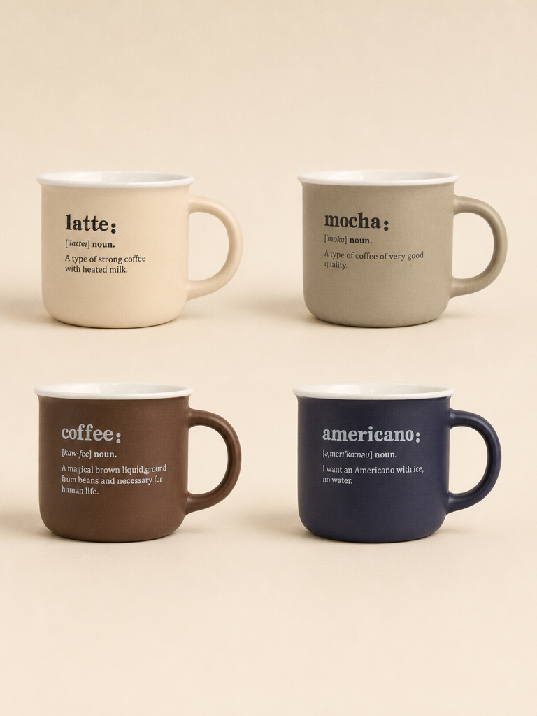 NOVA 4 lü Kupa Bardak Seti Latte Mocha Coffee Americano
