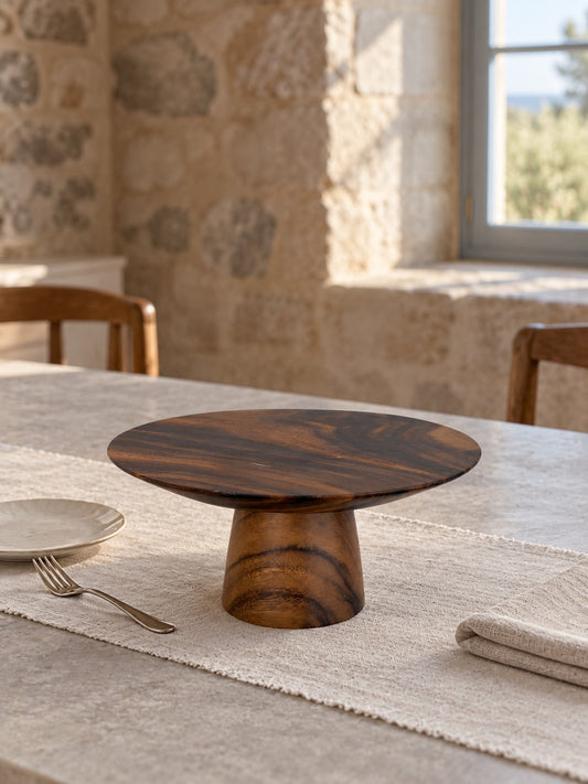 RITA Akasya Ahşap Ayaklı Pasta Standı 25.7 cm