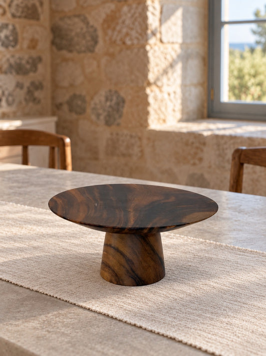 RITA Akasya Ahşap Ayaklı Pasta Standı 25.7 cm