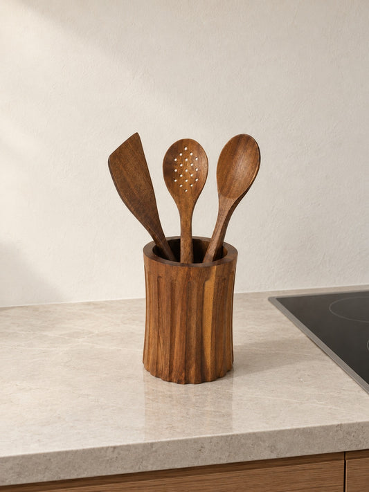 ROSA Akasya Ahşap Kaşık Spatula Kaşıklık Seti