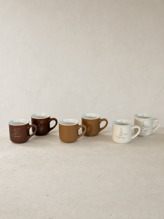 CIRA 6'lı Porselen Espresso Fincan Seti 100 ml - yp4