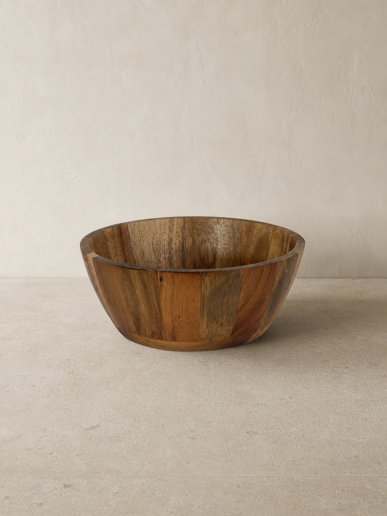 LARA Akasya Ahşap Salata Kasesi 25 cm - yp4