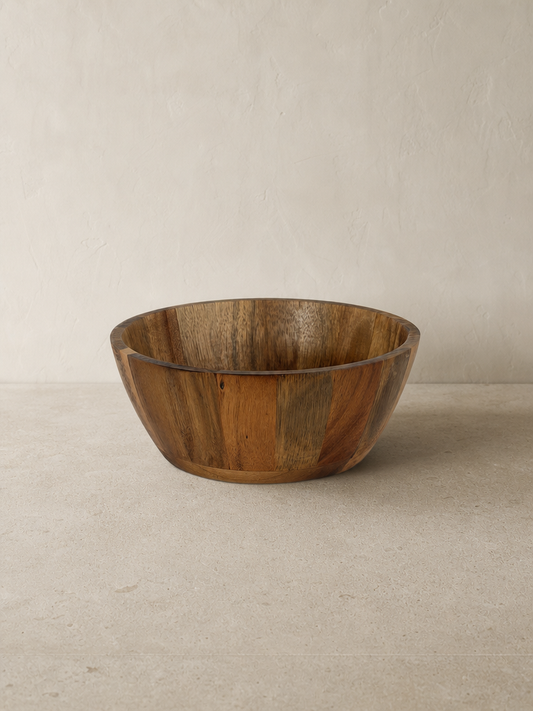LARA Akasya Ahşap Salata Kasesi 25 cm - yp4